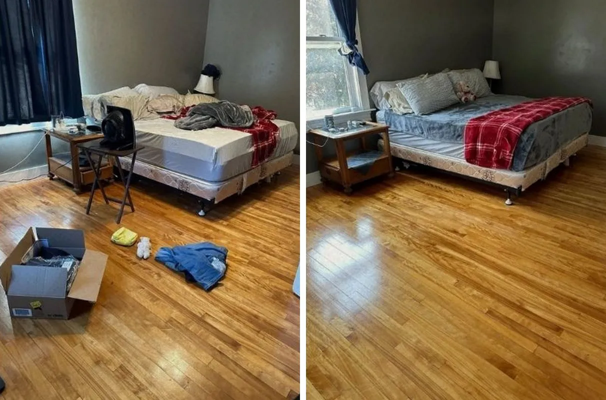 Before and after cleaning in Bolton, MA