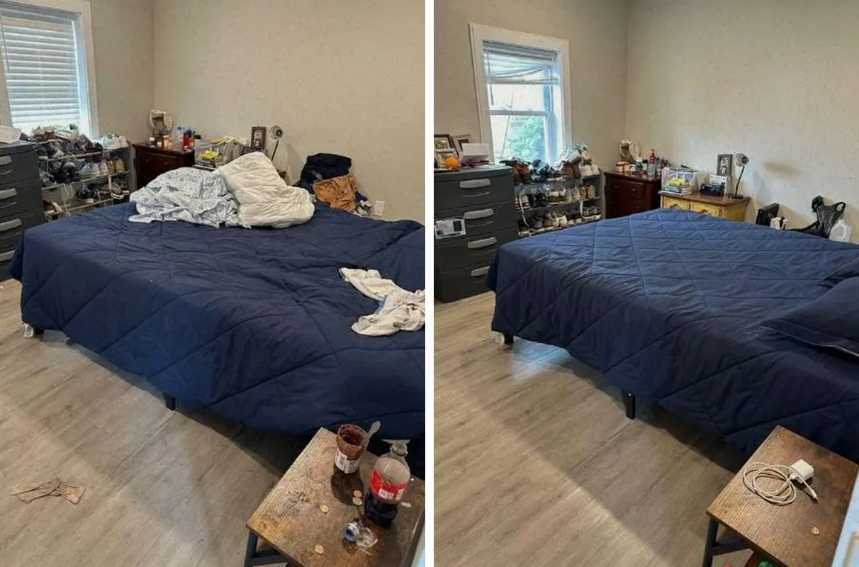 Before and after cleaning in East Boston, MA