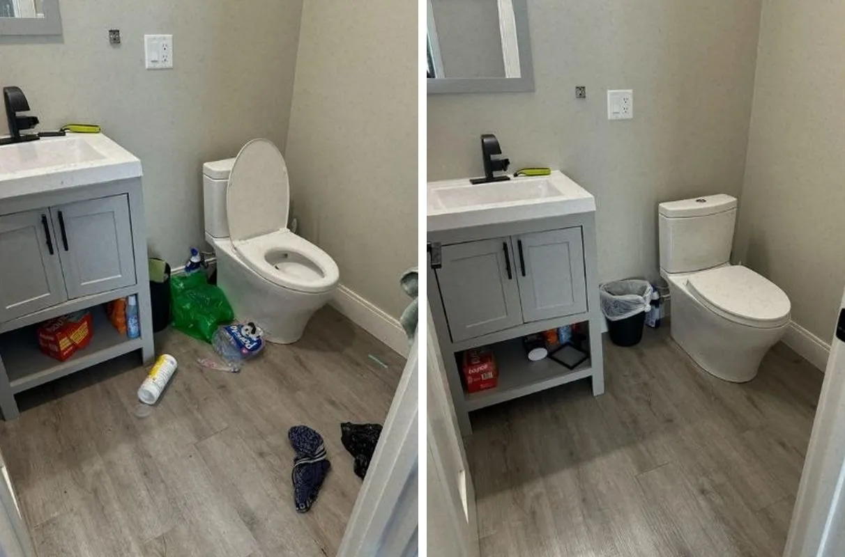 Before and after cleaning in East Boston, MA