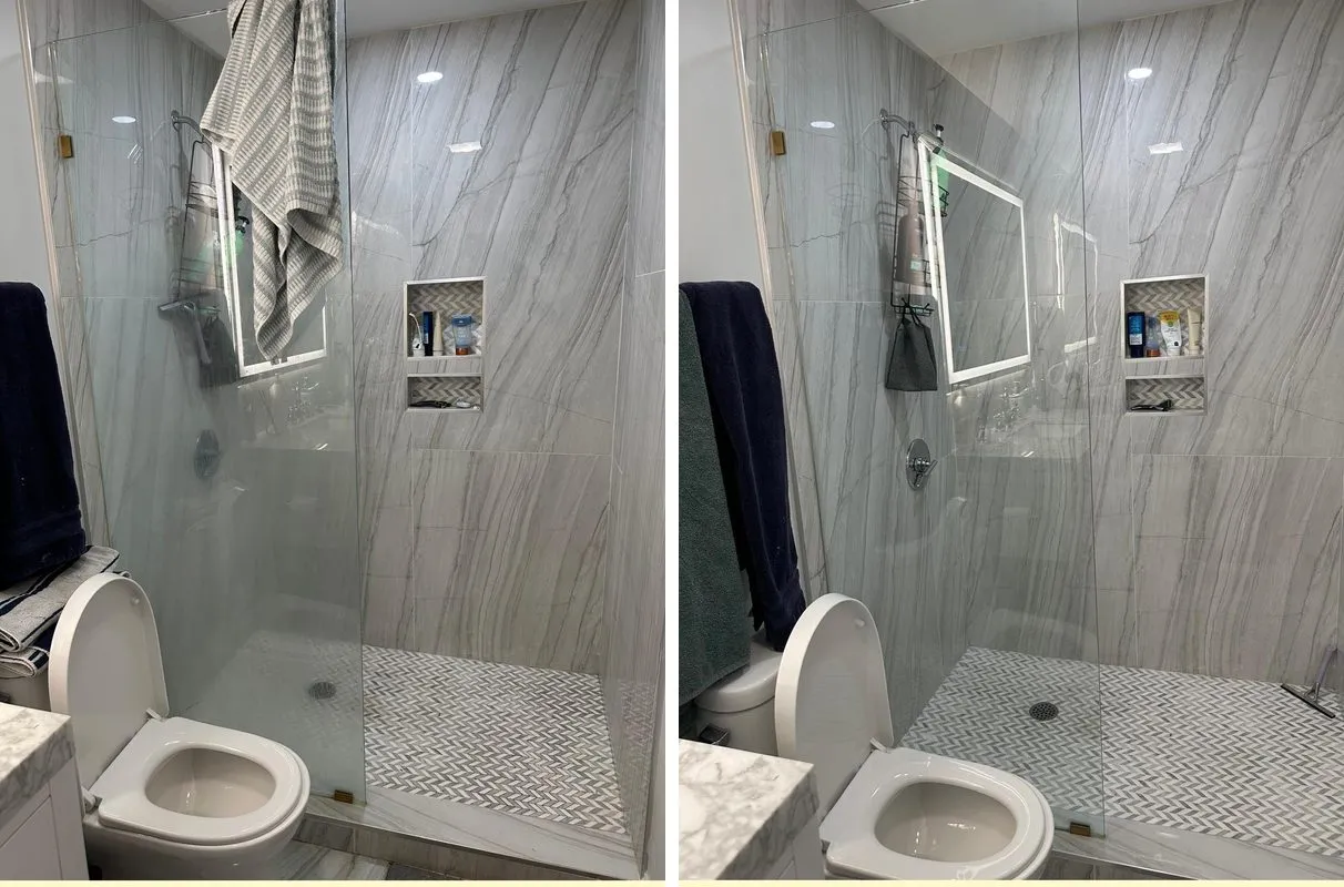Before and after cleaning in East Boston, MA