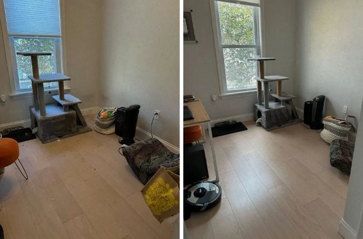 Before and after cleaning in East Boston, MA