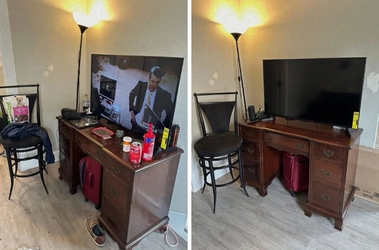 Before and after cleaning in East Boston, MA