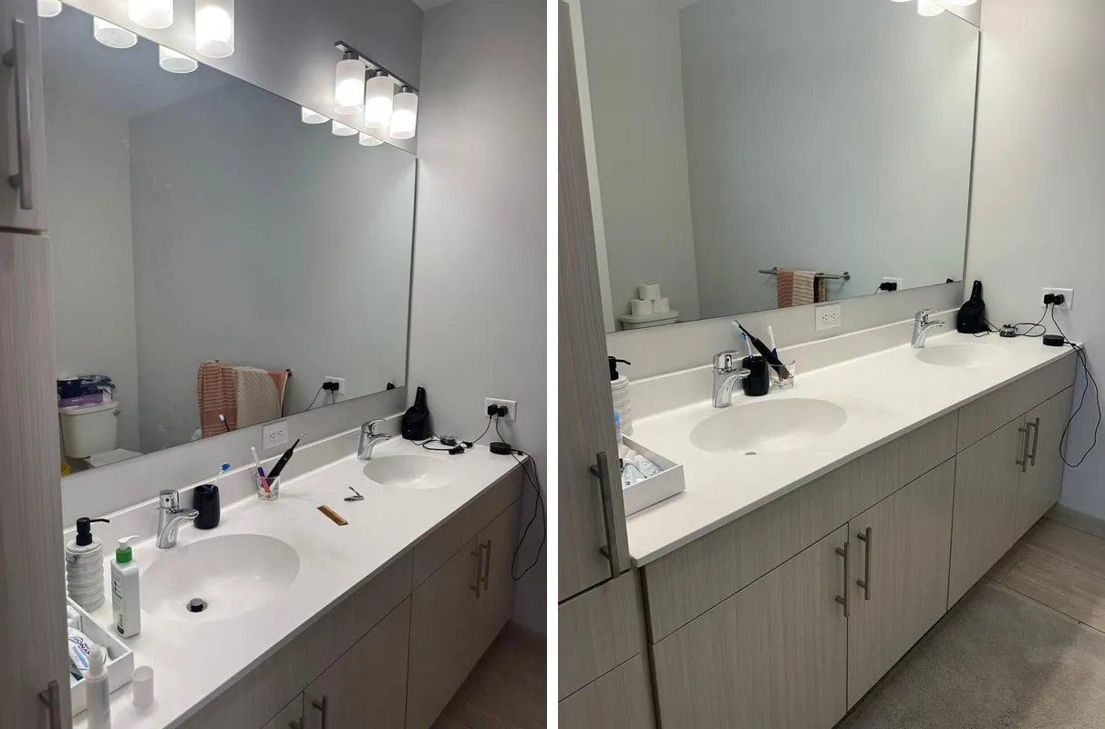 Before and after cleaning in Everett, MA