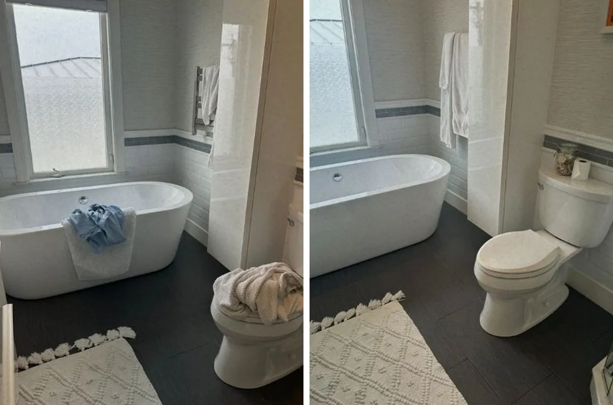 Before and after cleaning in Revere, MA