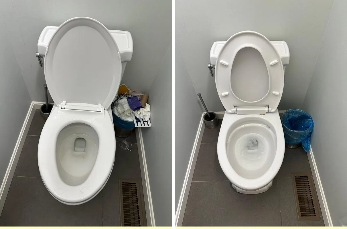 Before and after cleaning in Westford, MA